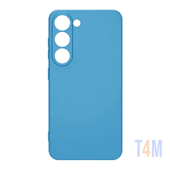 Capa de Silicone com Moldura de Câmera para Samsung Galaxy S23 Plus Azul Claro